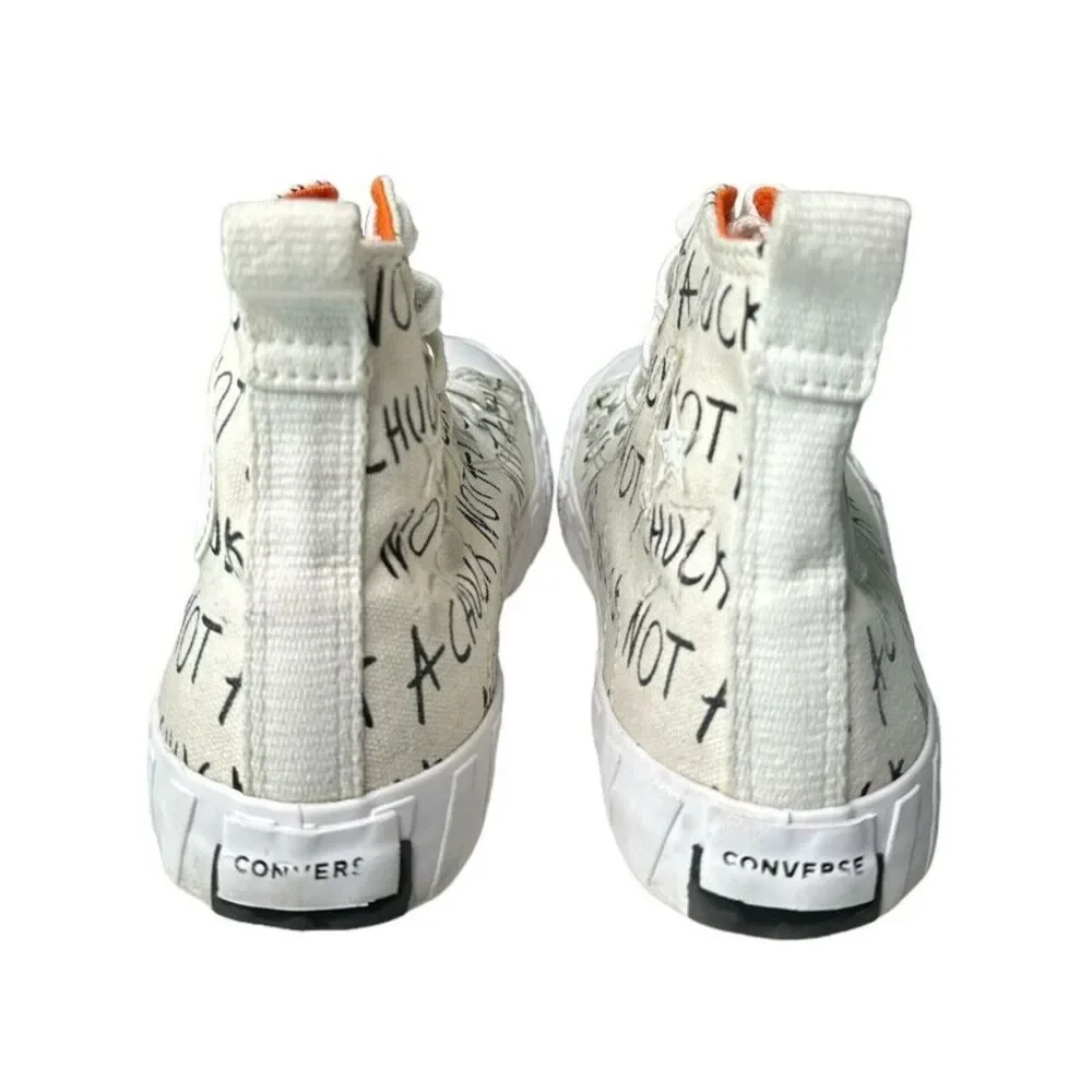 CONVERSE Not‎ A Chuck Youth White Canvas Sneakers 373170C Size 2